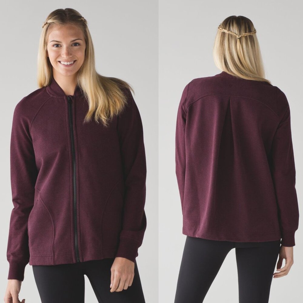 lululemon athletica Burgundy Zip Bomber Jacket